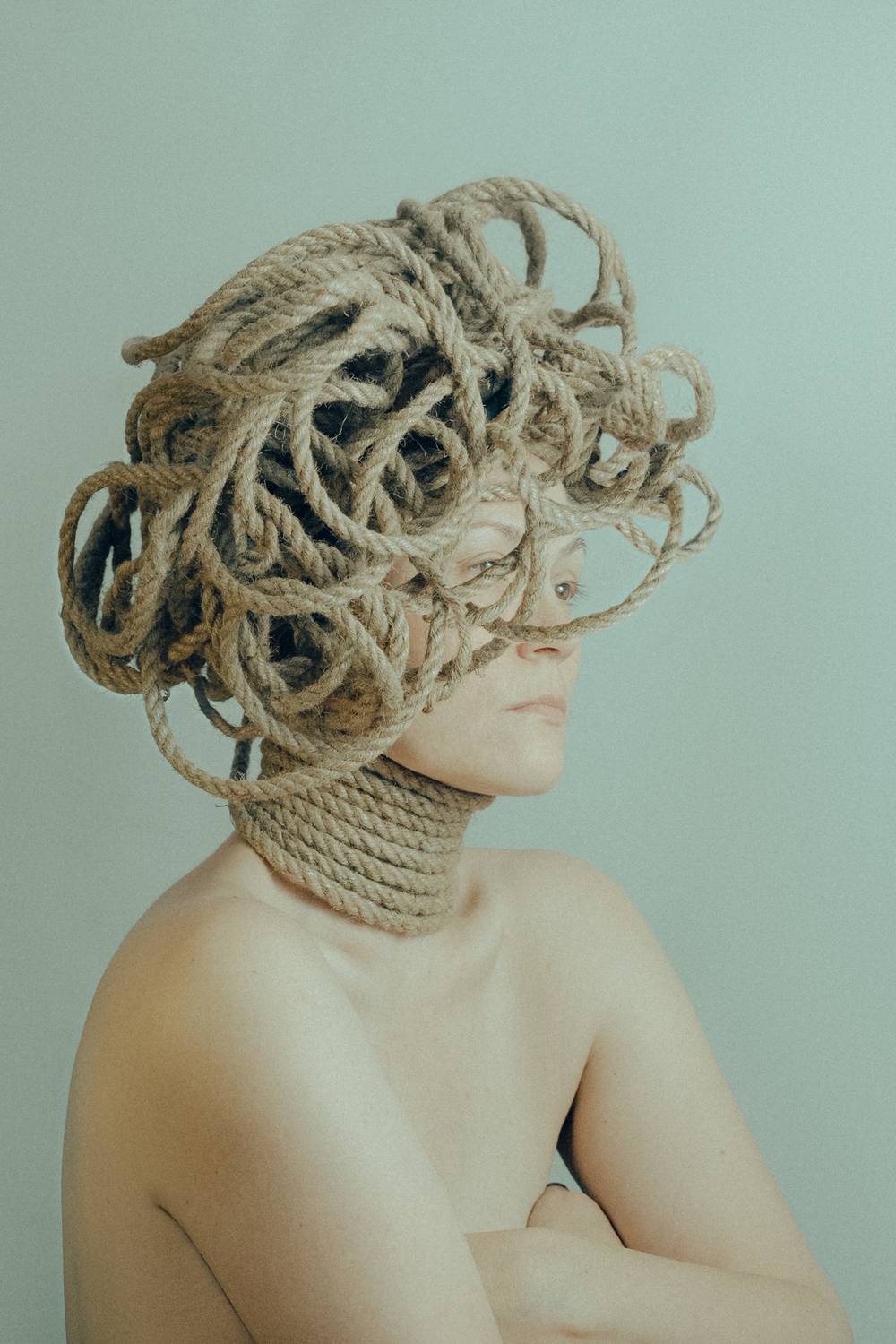 автопортрет современный портрет минималистичный портрет веревки, Елена Леонидовна