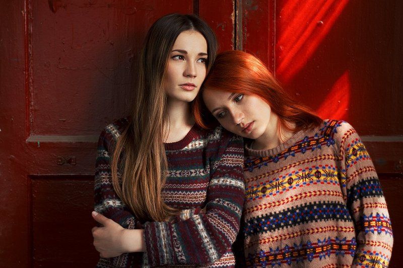 girl портрет девушки девушка красный  photo preview