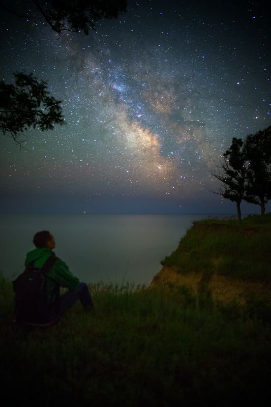 ночь, звезды, берег, море, млечный путь, ночной пейзаж, night, stars, sea, seascape, milky way, dreams The Sea of dreams фото превью