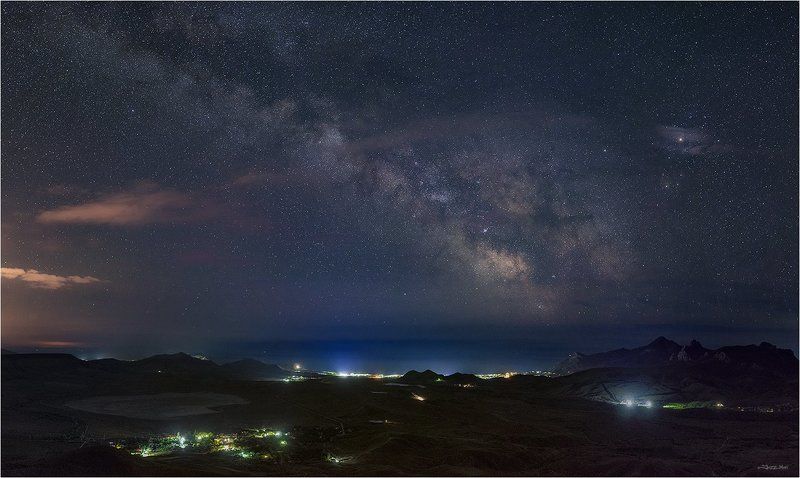 Галактика, Горы, Звездное небо, Звезды, Крым, Млечный путь, Море, Ночь, Панорама, Черное море ...photo preview
