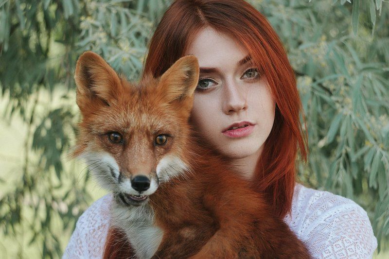лиса, тюмень, бонд, портрет, рыжие Double foxphoto preview