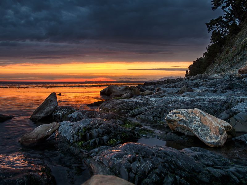 море, закат, берег, облака Черноморский пожарphoto preview