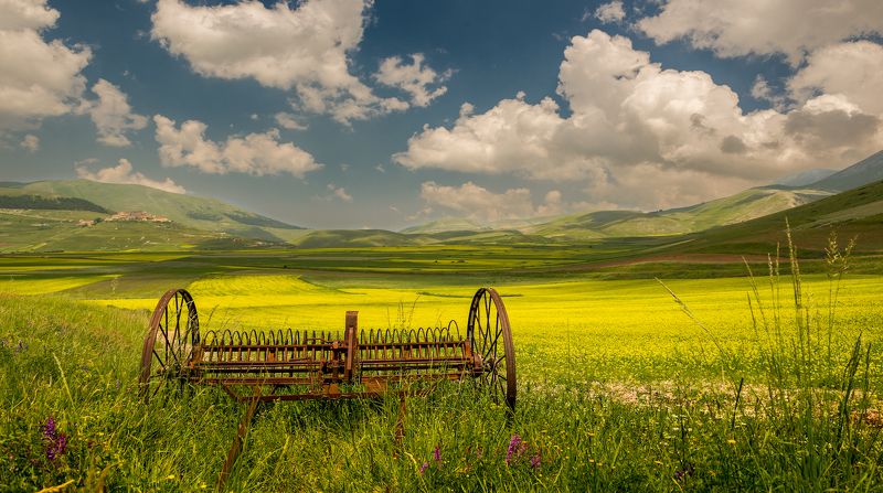 Castelluccio, Countryside, Fields, Italy, Landscape, Umbria На полях долины Castellucciophoto preview