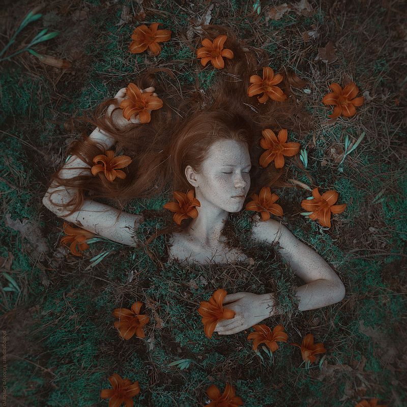 art, fairytale, girl, fashion, beautiful, light, female, model, beauty, face, young, hair, pretty, fantasy, photo, photography, photoshop, dream, body, forest, magic, nature, retoucher, vintage, photoart, green, orange Tiaphoto preview