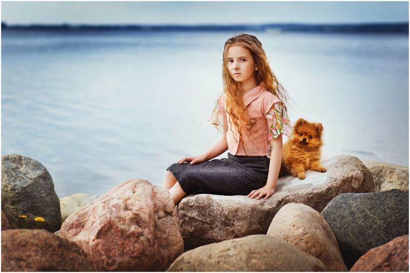 дети, животные На берегуphoto preview