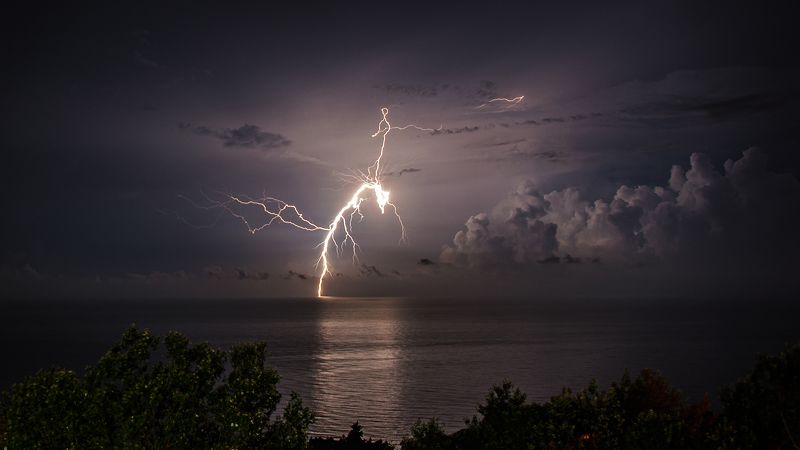 гроза, молнии, ночь, море, Сочи, фото,  Драконphoto preview