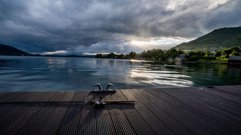 Пейзаж, причал, Норвегия, Фьорды, удочка, рыбалка Рыбалкаphoto preview