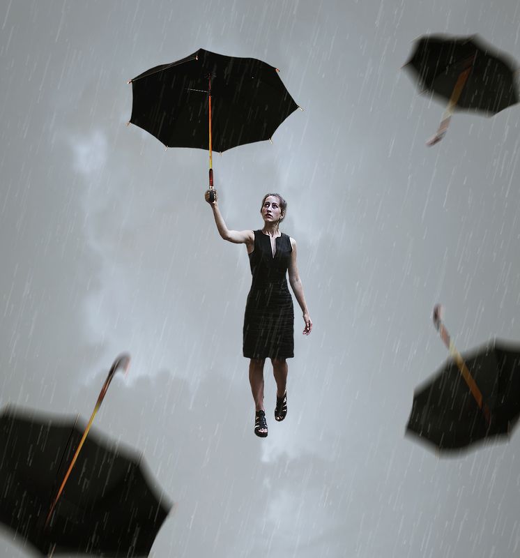 portrait,color,fantasy,surreal,great,girl,amazing,rain,dress Flying Highphoto preview