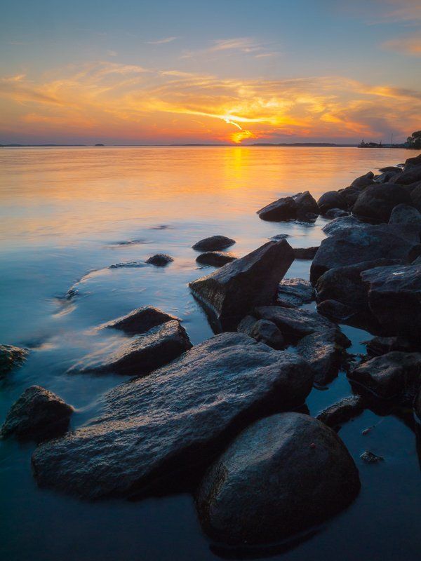 солнце, закат, Дубна, водохранилище Колыбельная для солнцаphoto preview