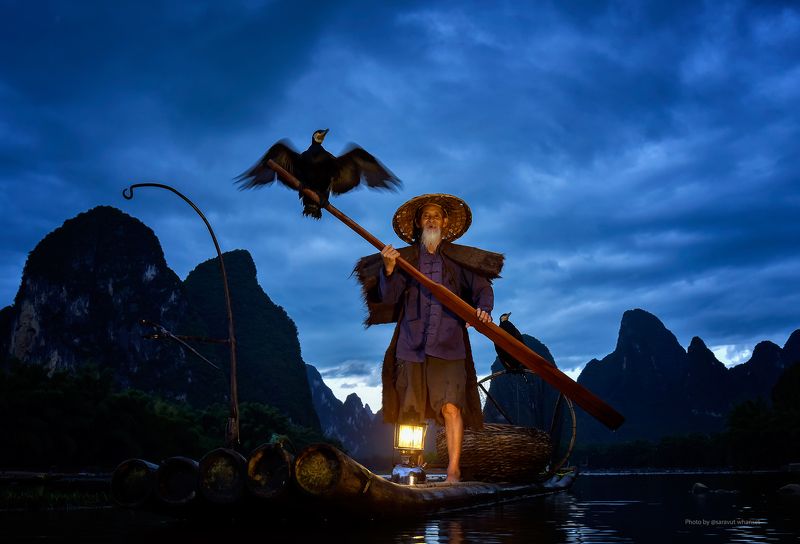 China, Fisherman, Fishing, River Cormorant fishing on the Li River, Chinaphoto preview