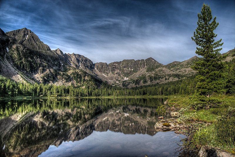 пейзаж, озеро, горы, западные саяны Равновесиеphoto preview