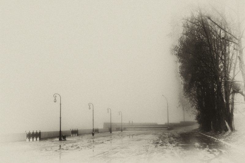 архангельск, туман, двое, расставание, осень, печаль, грусть, набережная Прощай...photo preview