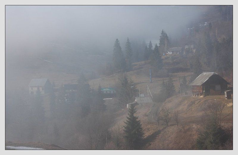 карпаты, славское, туман Туманное утро в Карпатахphoto preview