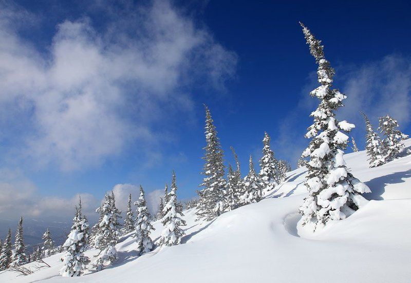 зима, горы, шерегеш на склонеphoto preview