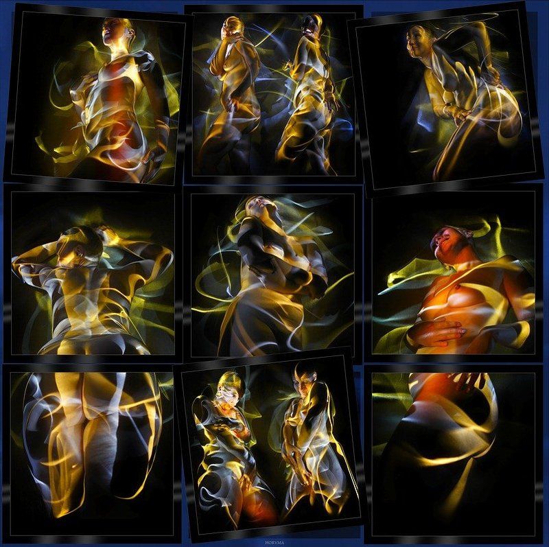 светографика, портрет, свет,  обнаженная_натура, роспись_по_телу, жанр, сюжет, ню, akt Akt... Экспрессия световым штрихом...  (Светографика 2009) фото превью