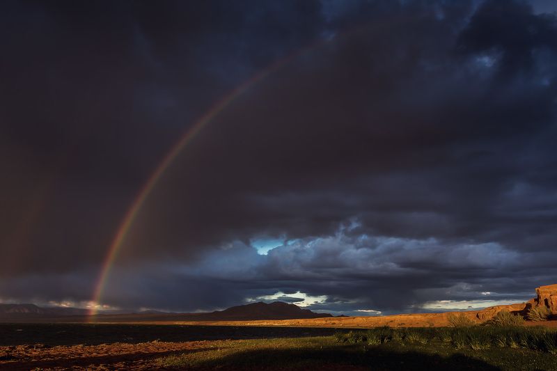 Горы, Монголия, Пейзаж, Приро, Радуга Вечер на озере Ачит-Нуурphoto preview