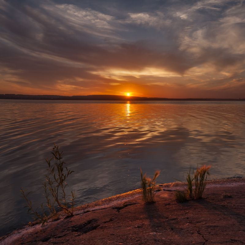 челябинск, урал, закат, небо, облака, шершнёвское водохранилище Шершнёвские минимализмы фото превью