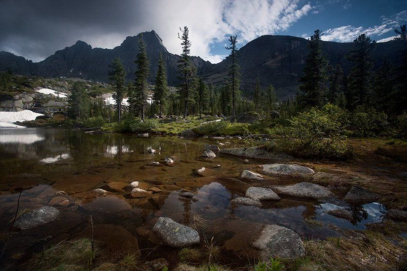 ергаки, саяны, сибирь, россия, закат, озеро, лазурное, красота, горы, пейзаж, тайга Лазурное в июнеphoto preview