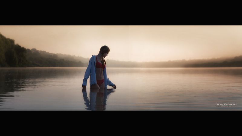 на рвссвете, река, девушка, туманы, восход, tamron На рассветеphoto preview