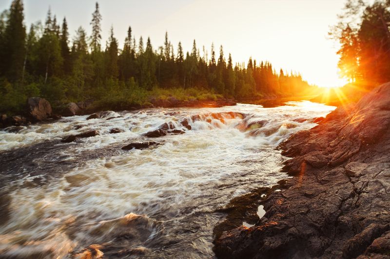 карелия,россия,пейзаж,солнце,закат,пейзаж,тумча, Заходящие солнце в карелииphoto preview