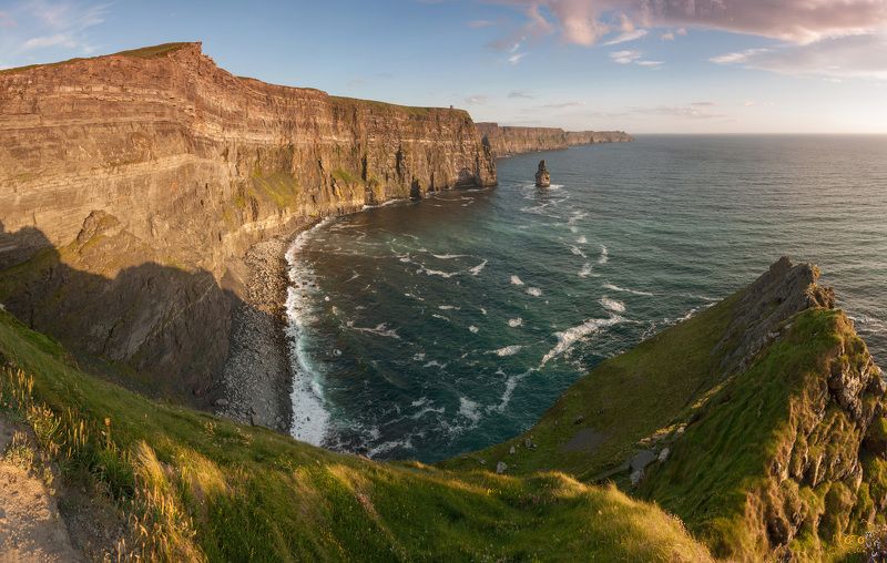 фототур, ирландия, закат, скалы, панорама Закат на скалах Мохерphoto preview