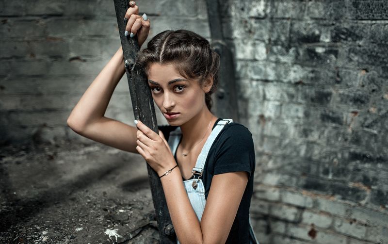 Color, Girl, Mood, Portrait On the ladderphoto preview