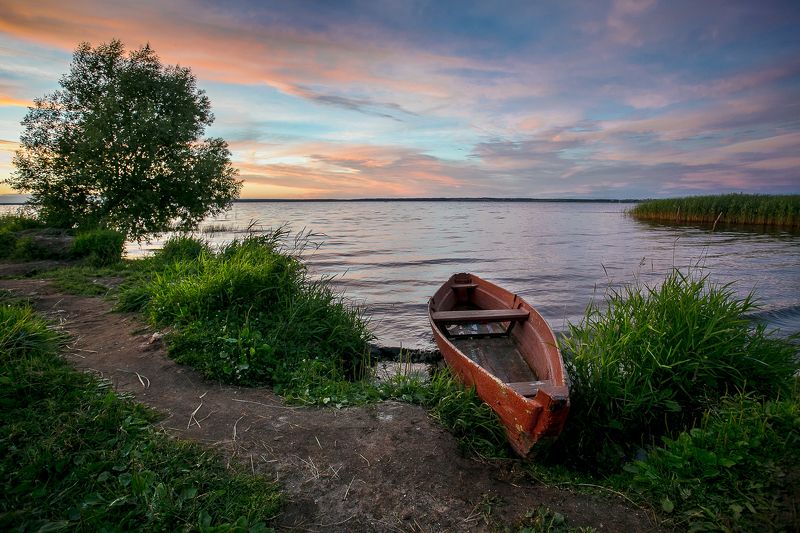 Закат над озеом Плещеевоphoto preview