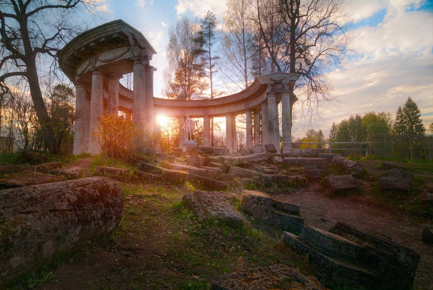 закат, солце, весна, павловск, парк, аполлон, Cтанислав Малых