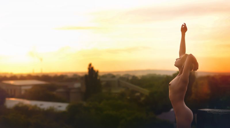 Утро, топлес, ню, девушка, рассвет Sweet morningphoto preview