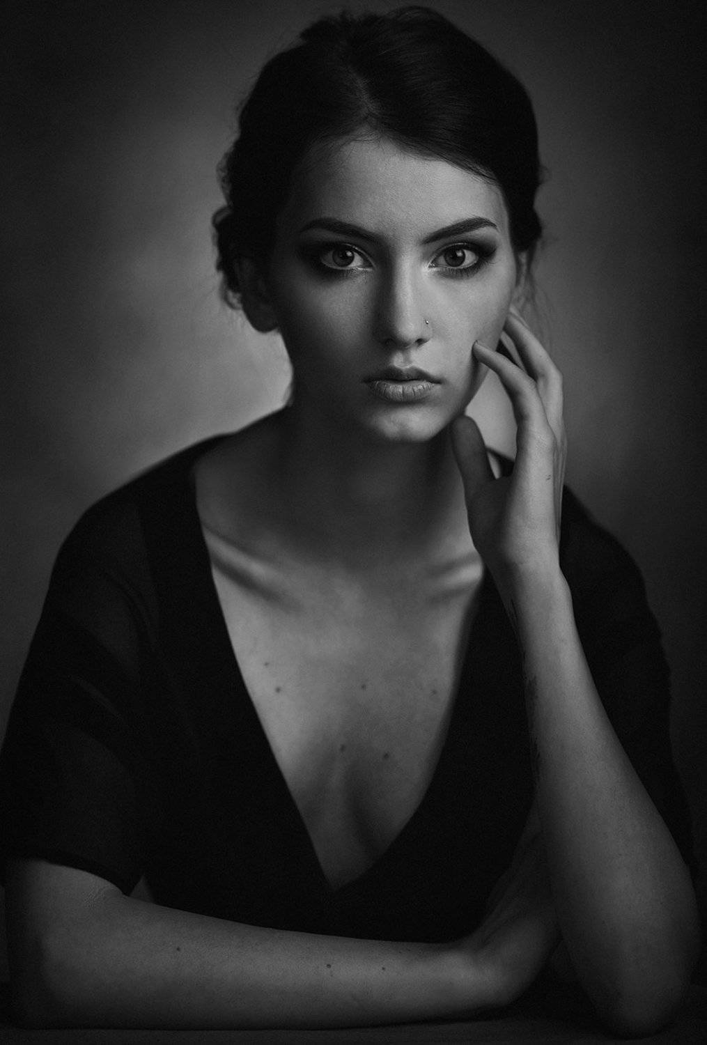 Взгляд, Девушка, Портрет, Свет, Студия, Тень, Александр Жосан