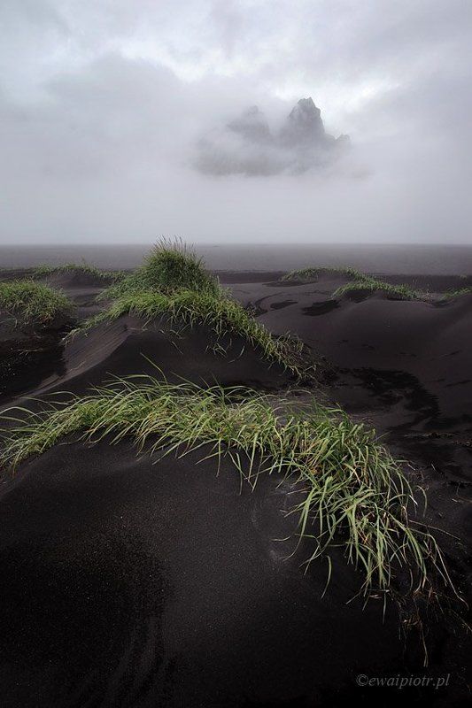 #iceland #landscape #vestrahorn #beach #black #mist Black beach at Vestrahornphoto preview