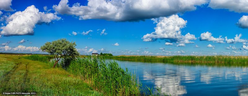 Zubr.photo, Лето, Маныч, Облака, Панорама, Пейзаж, Подпольная, Природа, Река, Ростовская область, Степь река Подпольнаяphoto preview