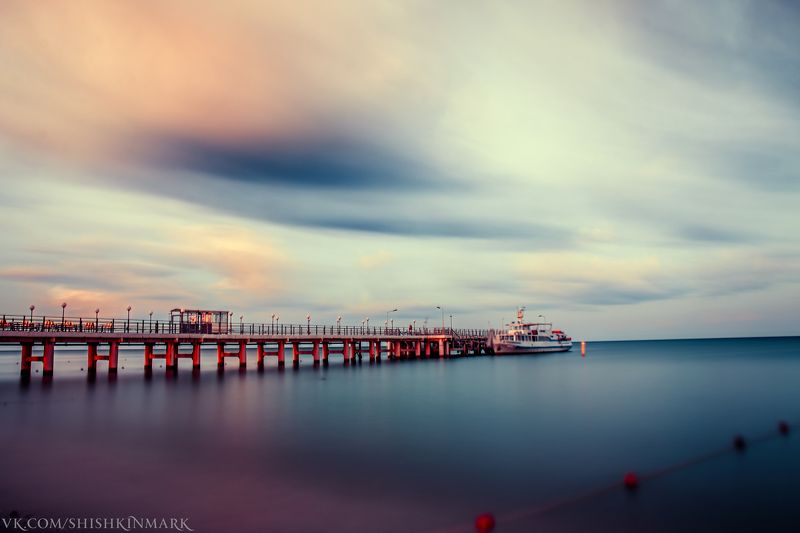 рассвет, закат, пейзаж, море, вода, облака Штильphoto preview