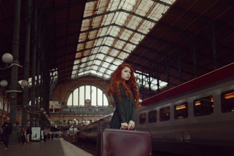 Carolinemadison, Fineart, Paris, Portrait, Redhair, Train departurephoto preview