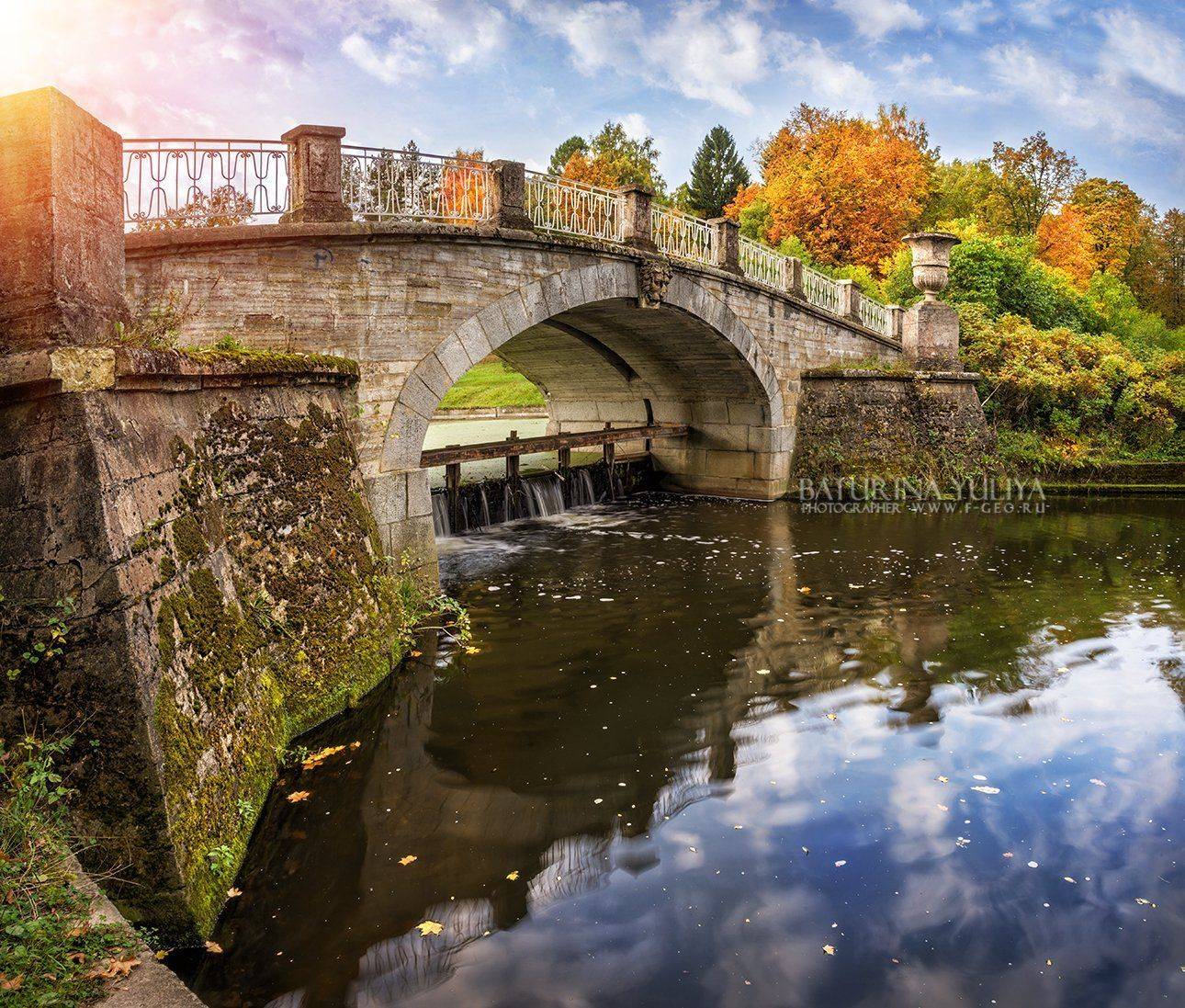 Павловск, Санкт-Петербург, Висконтиев мост, Славянка, осень, Юлия Батурина