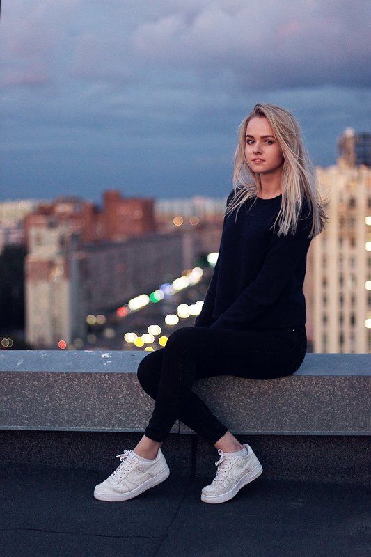 девушка, красота, красиво, модель, закат, вечер, крыша, город, санкт-петербург, питер Ar2photo preview