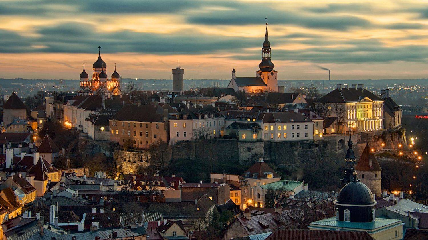 estonia, tallinn, bird s eye view, blue, blue hour, capital city, city, city life, cityscape, elevated view, europe, famous place, international landmark, landmark, medieval, old town, tourist attraction, travel, travel destination, travel and tourism, un, Эдуард Горобец