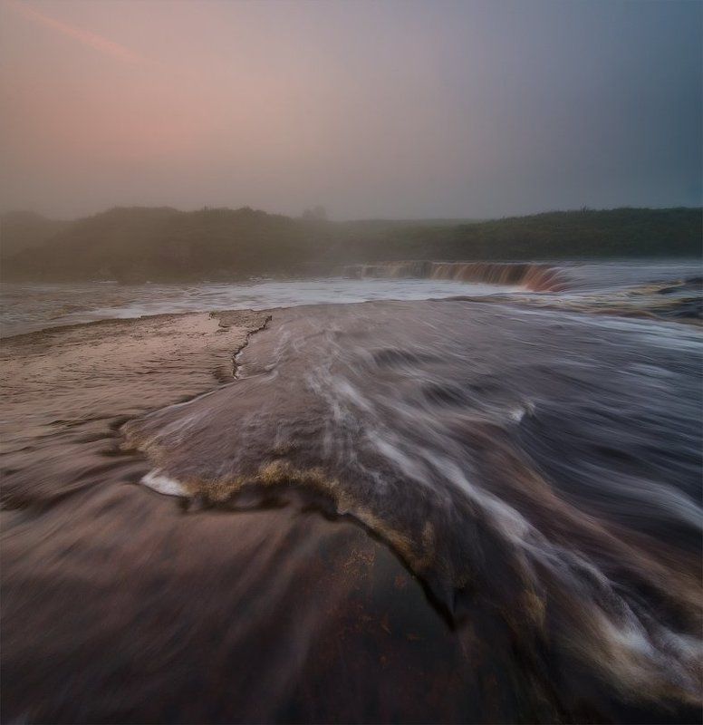 пейзаж, река, туман Туман над Тосненским водопадомphoto preview