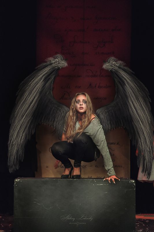 Девушка, гарпия, арт, коллаж,  ***photo preview