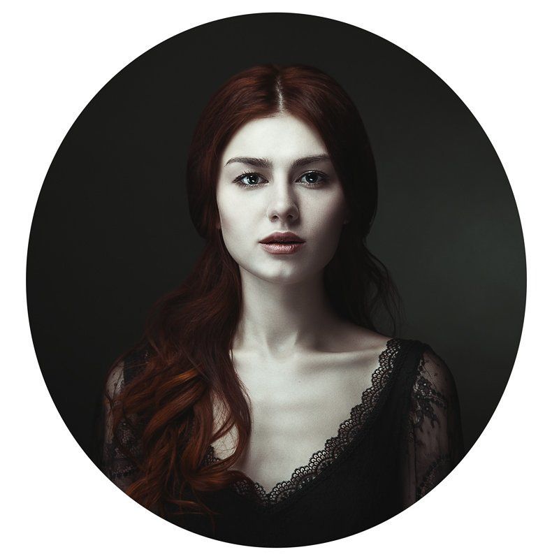 портрет, рыжая, девушка, винтаж  фото превью