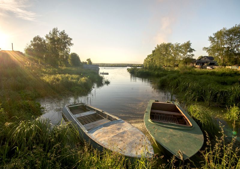 деревня,лодочки,вятка Жаркое лето в деревнеphoto preview