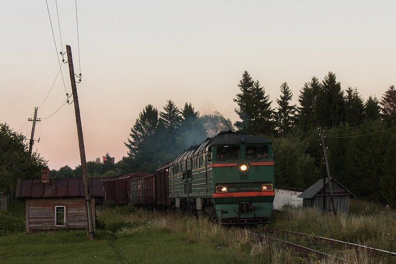 поезд, железная дорога, скворцово, торопец, тверская область, тепловоз, 2тэ116, бологое-полоцкая Скворцовоphoto preview