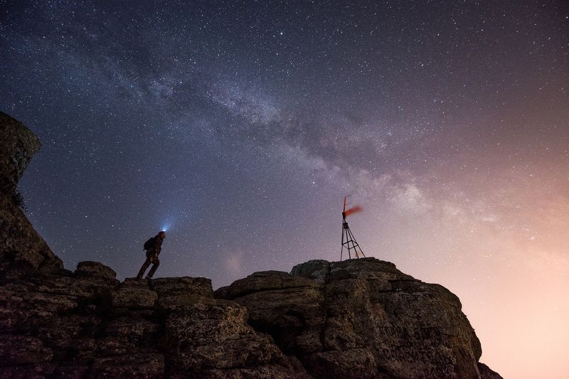ночь, улица, фонарь, аптека, звезды, млечный путь,  Наедине со звездамиphoto preview