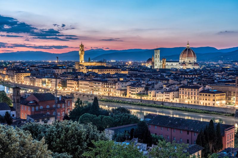 italy, sunset, florence, landscape Волшебный закат над Флоренциейphoto preview