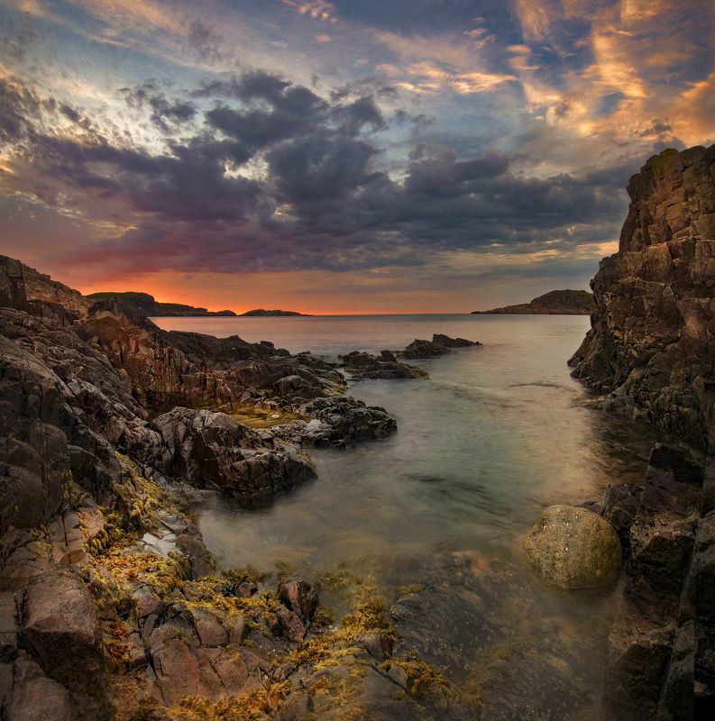 Дальние зеленца, закат, sunset?Dal\'niye Zelentsy, Кольский полуостров чарующий закатphoto preview