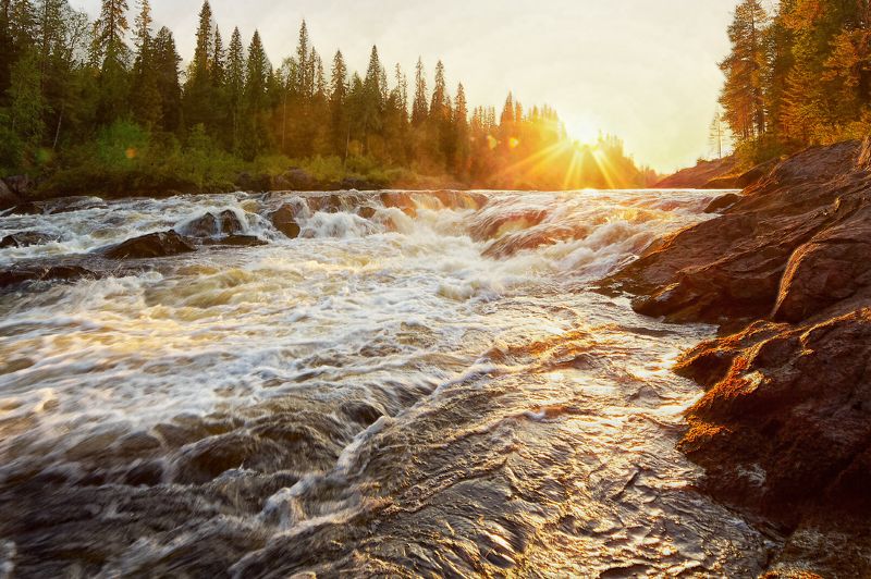 река,вода, лес, Карелия,Тумча,пейзаж На закатеphoto preview