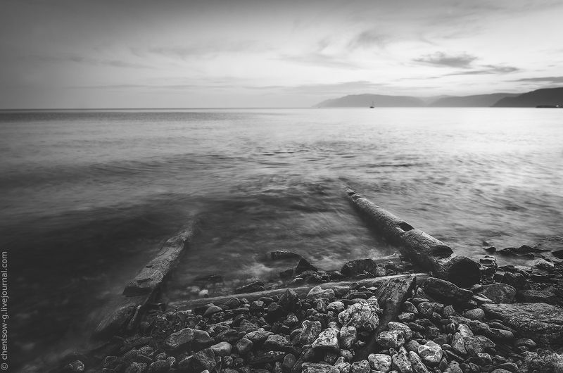 озеро, Байкал, вечер, закат, берег, горы, shore, Baikal, lake, water, waves, evening, Siberia, Russia На берегу Байкалаphoto preview