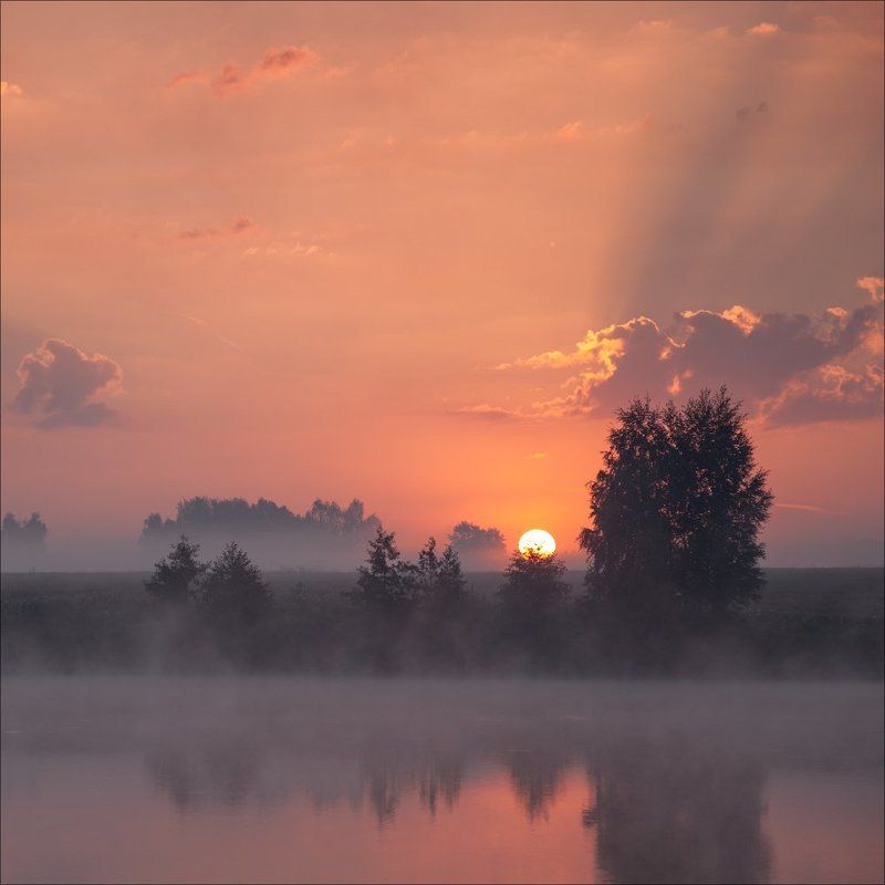 Landscape, Вода, Восход, Заря, Лето, Пейзаж, Природа, Рассвет, Россия, Солнце, Тишина На заре...photo preview