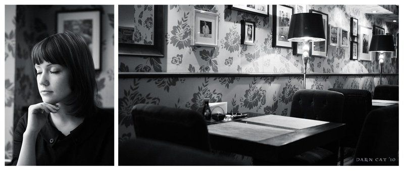 девушка,кафе, ожидание, размышление, одиночество Le Cafe... фото превью