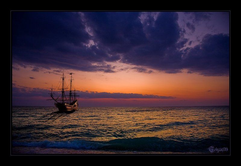 дом, закат, корабль Возвращение...photo preview